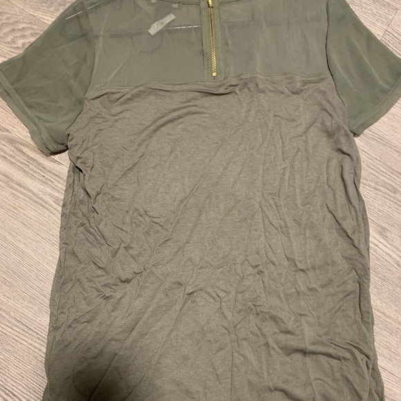 NEW H&M Army Green Dress Top Shirt - Picture 3 of 4